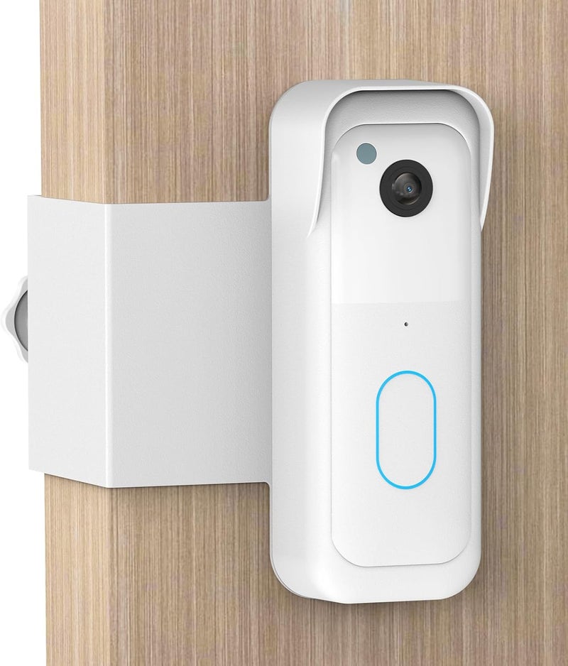 PEF Anti-Theft Doorbell Mount for All-New Blink Video Doorbell, No-Drill Door Mount for Rentals & Commercial Use, Sensor Clear Design Door Bell Kits (White) - Image 1